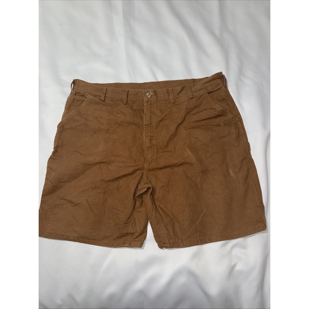 Vintage Carhartt B25 Work Shorts 44 Brown Duck Canvas USA Made Utility Union Tag